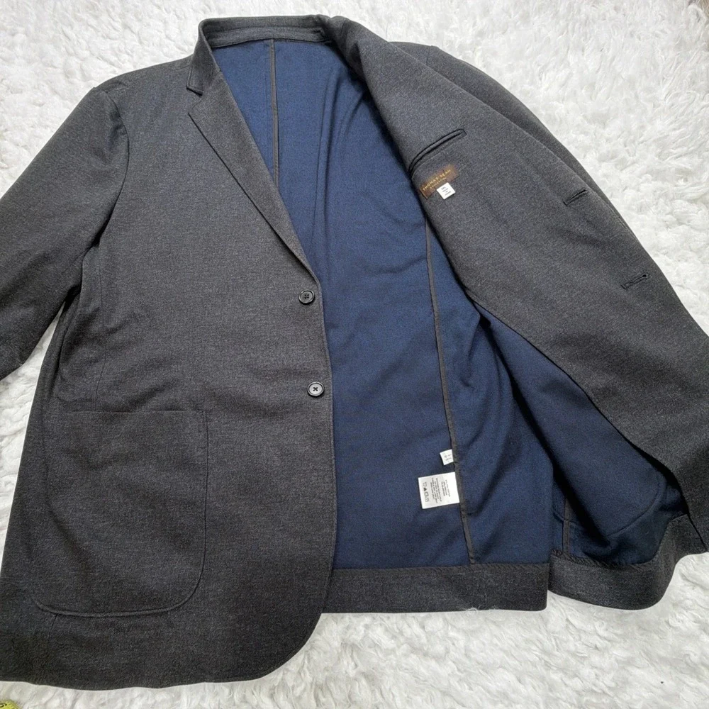 Thomas‎ Dean Unconstructed Summer Sport Coat Blazer Modern Outdoor Gray 48L Long